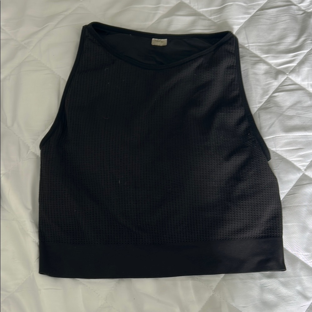 Black Sleeveless Mesh Top